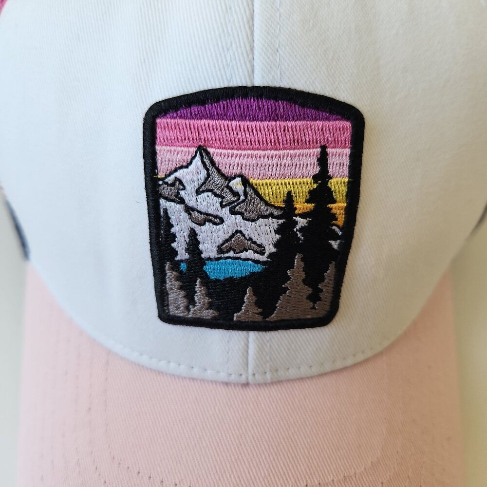 Grace Folly Beach Trucker Hat Mountain Patch Pink Mesh Adjustable Baseball Cap - Picture 3 of 8